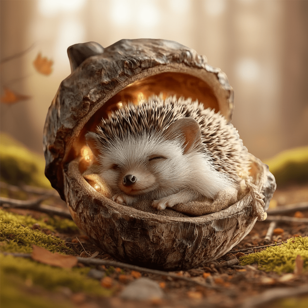 Eichelo | Decorazione natalizia da appendere con animali del bosco dentro ghiande in acrilico, 8 cm