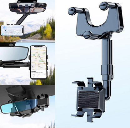 Mirrova | 360° drehbare Handyhalterung für den Rückspiegel, bis 6,5 Zoll