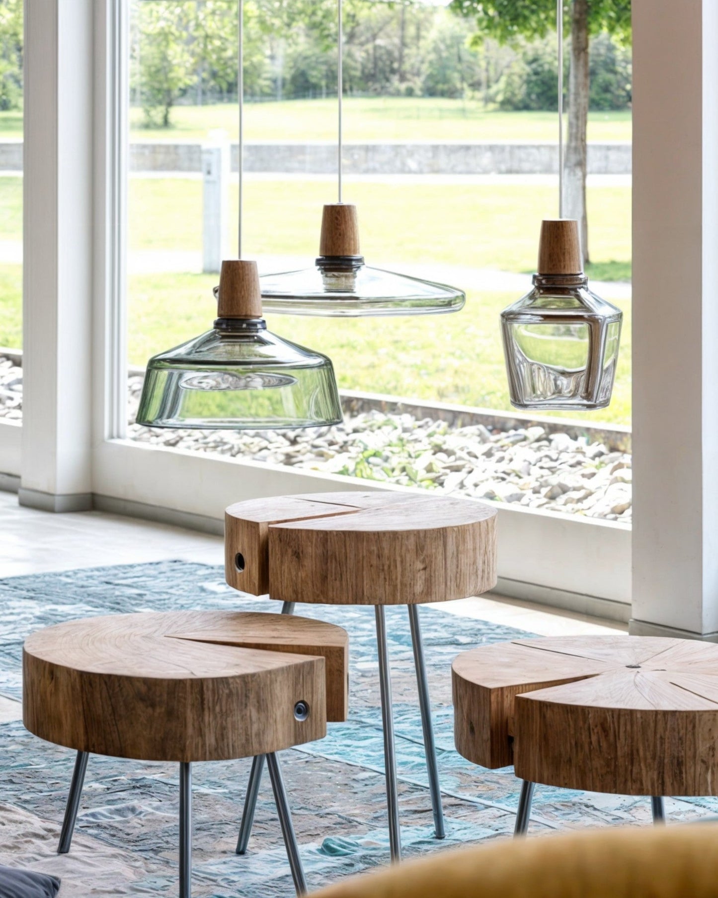 Lampada Loft – Lampada in vetro scandinava moderna con base in legno (E27)