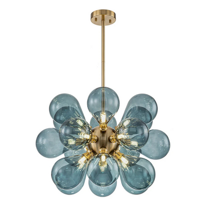 Aurevia | Lampada a sospensione in vetro soffiato blu a grappolo