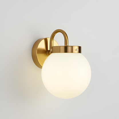 Lunaris – Lampada da parete contemporanea a forma di sfera in vetro con design a strisce e tecnologia LED