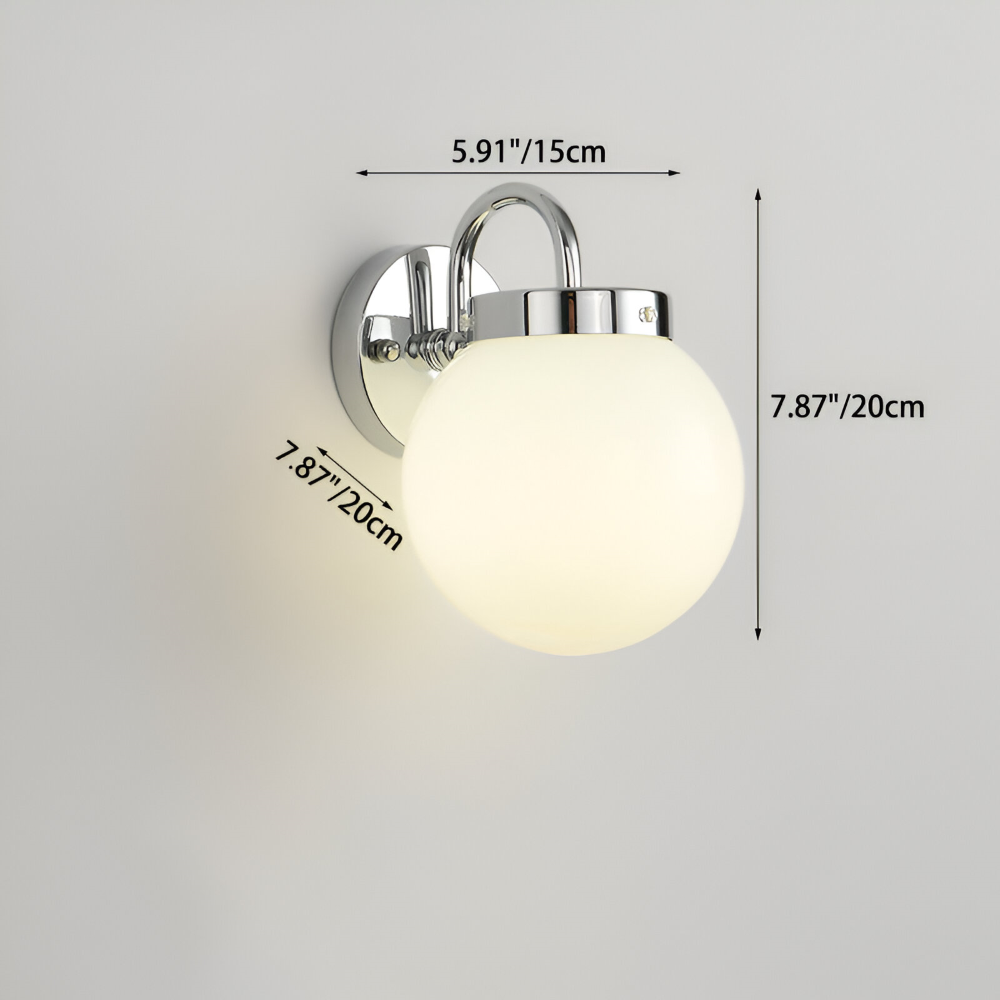 Lunaris – Lampada da parete contemporanea a forma di sfera in vetro con design a strisce e tecnologia LED