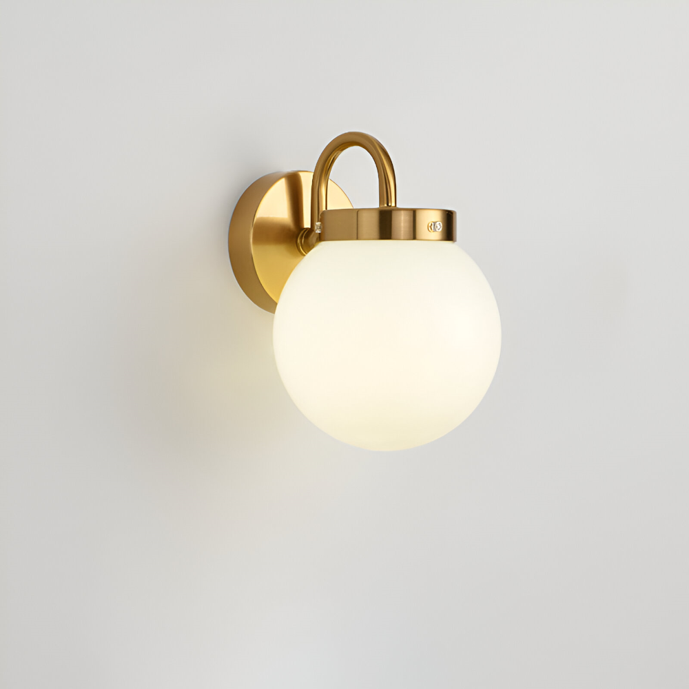 Lunaris – Lampada da parete contemporanea a forma di sfera in vetro con design a strisce e tecnologia LED