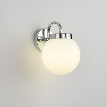 Lunaris – Lampada da parete contemporanea a forma di sfera in vetro con design a strisce e tecnologia LED