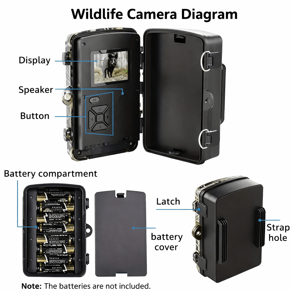 Wildora | Wildkamera mit 12 MP, 1080P-Video und No-Glow-Nachtsicht, IP66