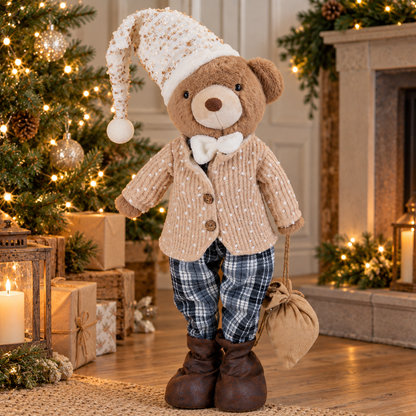 Fellina | Figura natalizia in peluche in piedi, orso, alce o volpe