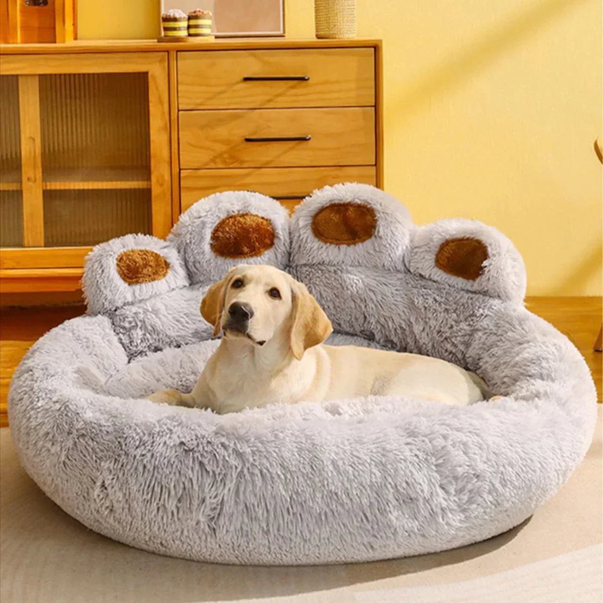 Lit orthopédique Fluffy PawDream™ pour chien | Peluche extra douce | Protection des articulations | Antidérapant | 4 tailles
