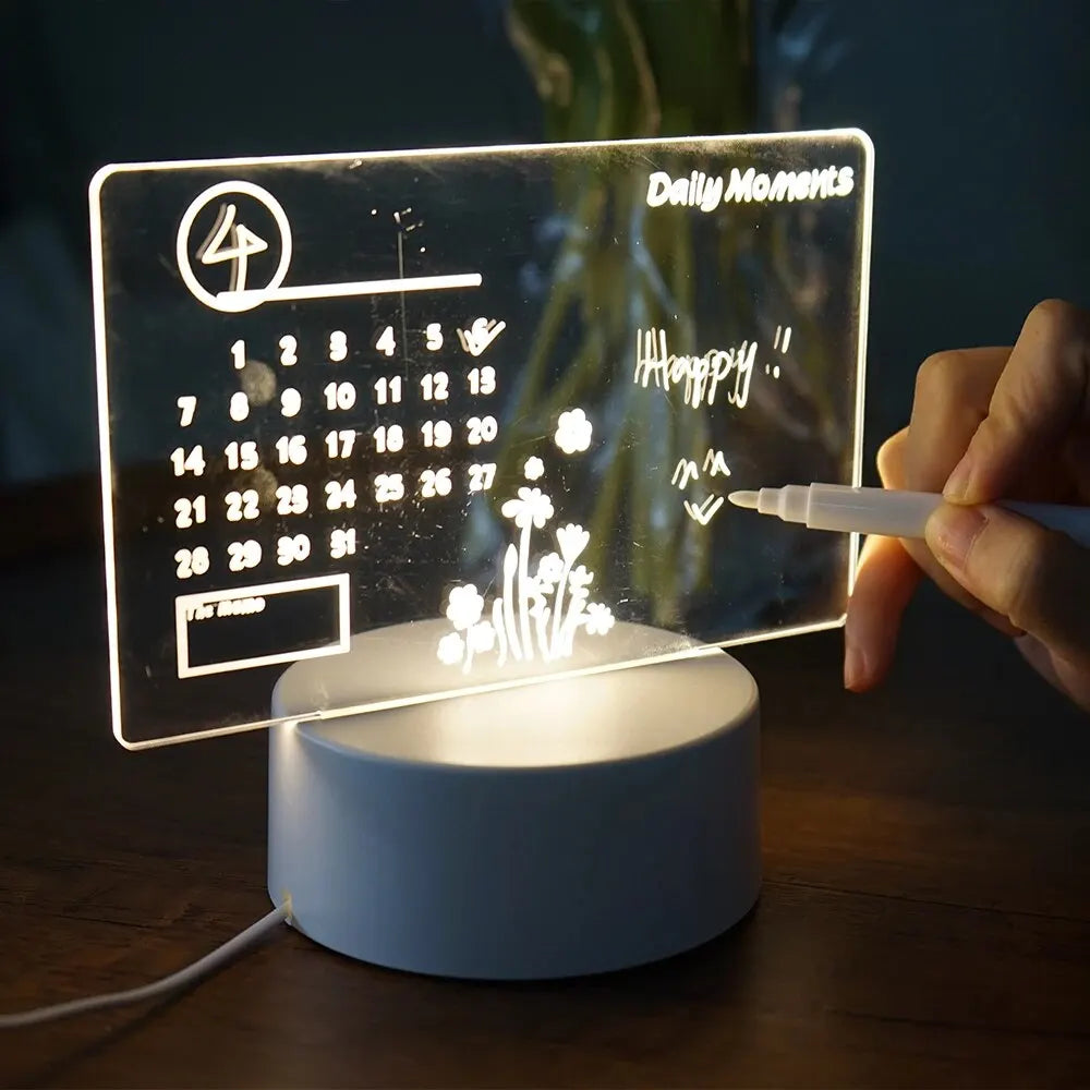 NoteGlow | Lampada da tavolo LED con lavagna per appunti | Luce dimmerabile e lavagna per ufficio, cameretta e home office