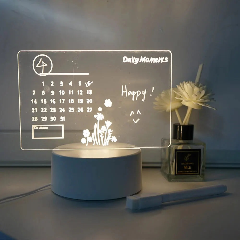NoteGlow | Lampada da tavolo LED con lavagna per appunti | Luce dimmerabile e lavagna per ufficio, cameretta e home office