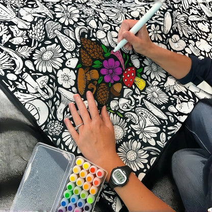 Doodlia | Coperta da colorare con 24 matite colorate, 150 × 125 cm, lavabile