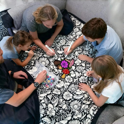 Doodlia | Coperta da colorare con 24 matite colorate, 150 × 125 cm, lavabile