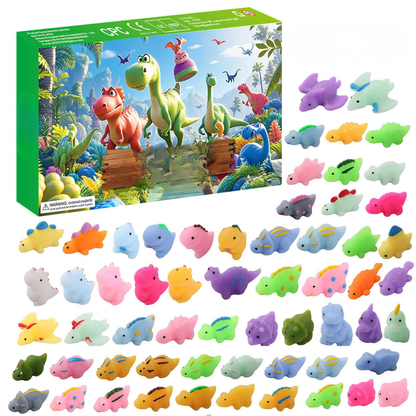 Dinoka | Calendario dell'Avvento per bambini con 24 figure di dinosauri da collezionare