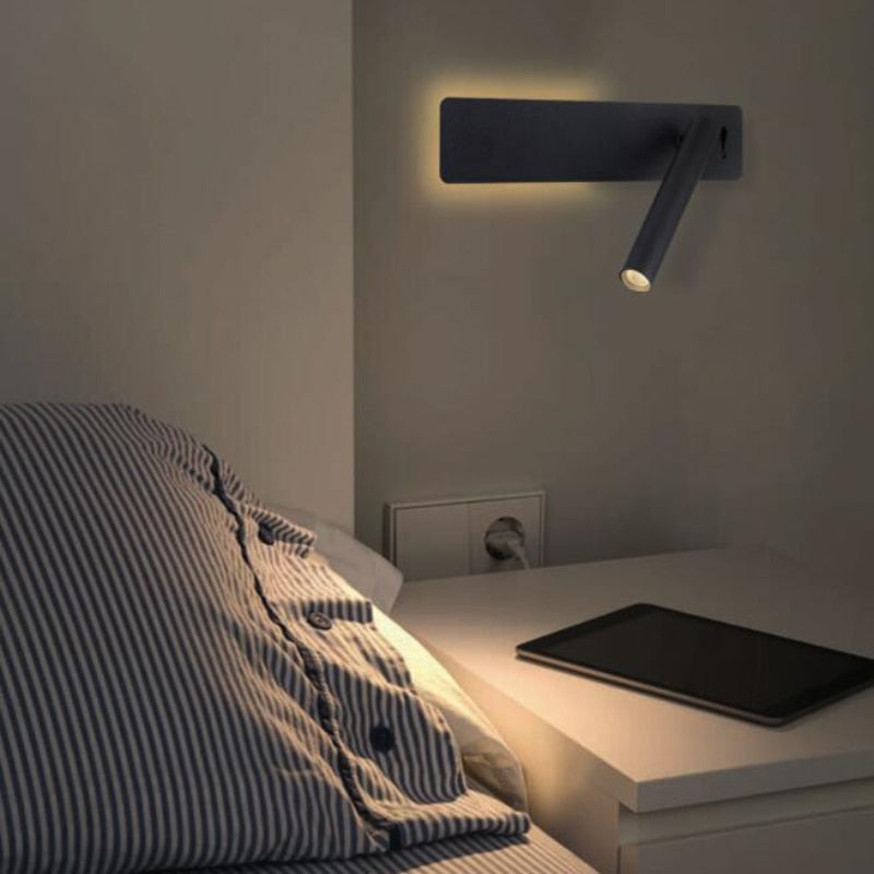 Lesoria | LED Wandleuchte innen mit schwenkbarem Lesespot und 2 Schaltern