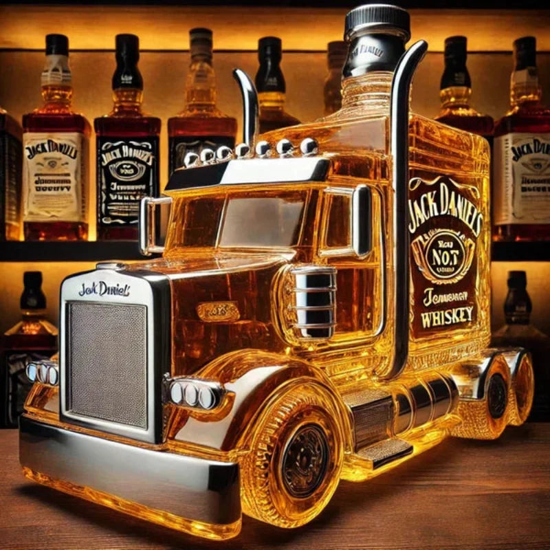Haulora | Jarra de whisky de vidrio con forma de camión para bar en casa y sala de ocio