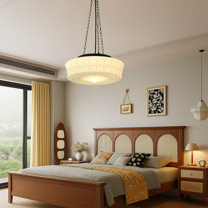 Thalessia – Lampada a sospensione minimalista bianco latte per luce soffusa e diffusa