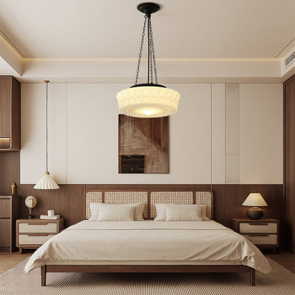 Thalessia – Lampada a sospensione minimalista bianco latte per luce soffusa e diffusa
