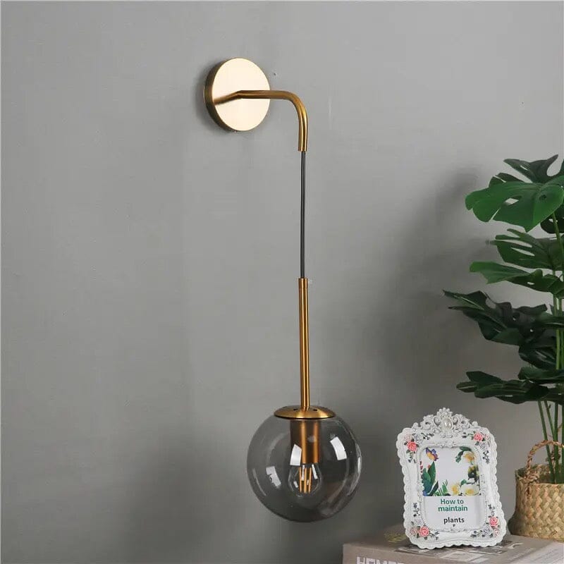 Lampada da parete in vetro a forma di sfera – Elegante lampada in vetro satinato con design moderno a sospensione