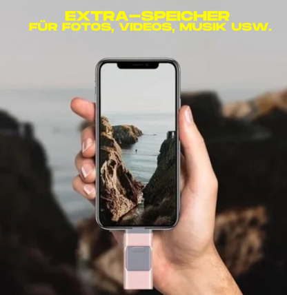 SnapSync | Chiavetta USB 4-in-1 con USB-C, USB-A e Lightning, fino a 128 GB
