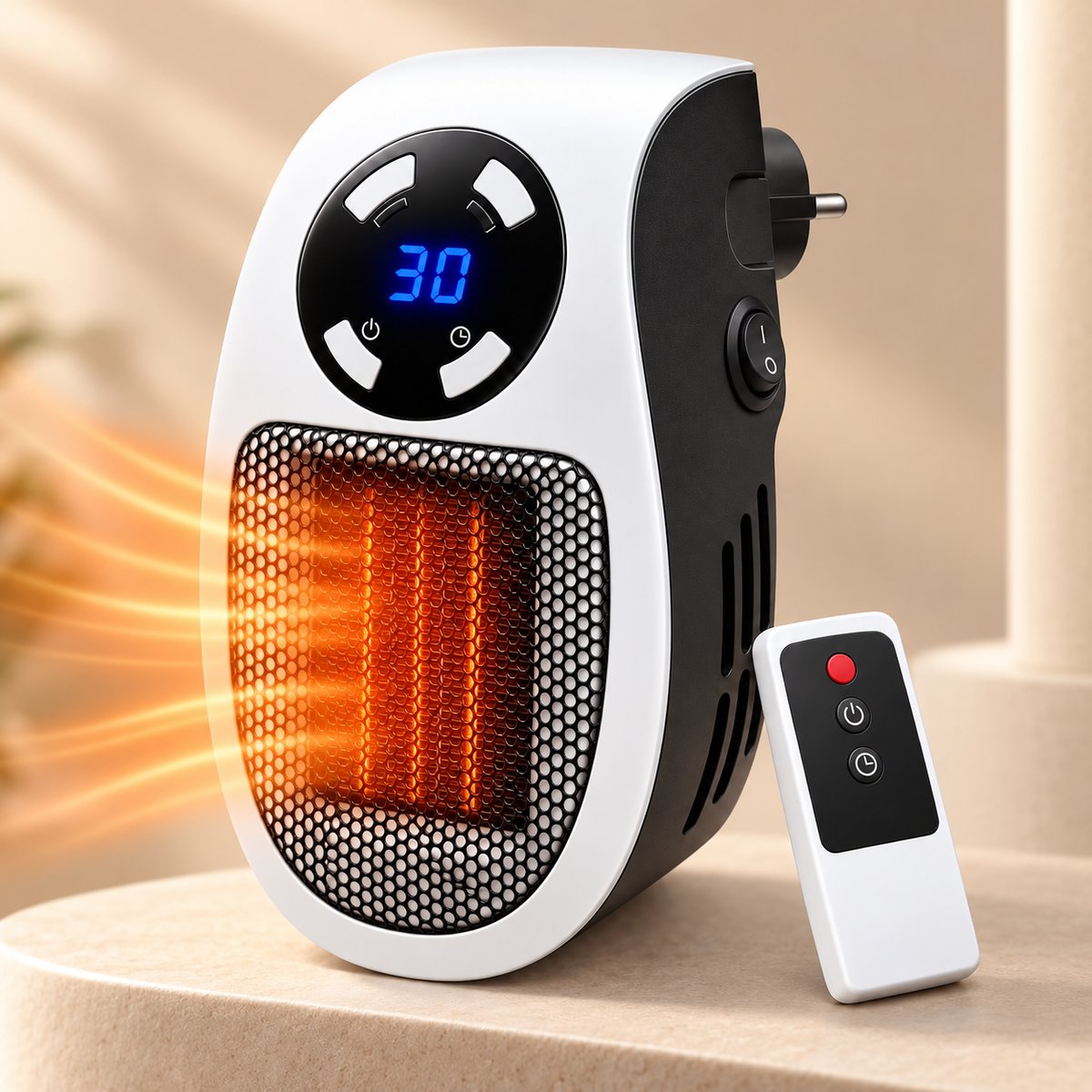Remotra | Riscaldatore elettrico compatto senza olio con telecomando, fino a 32 m²