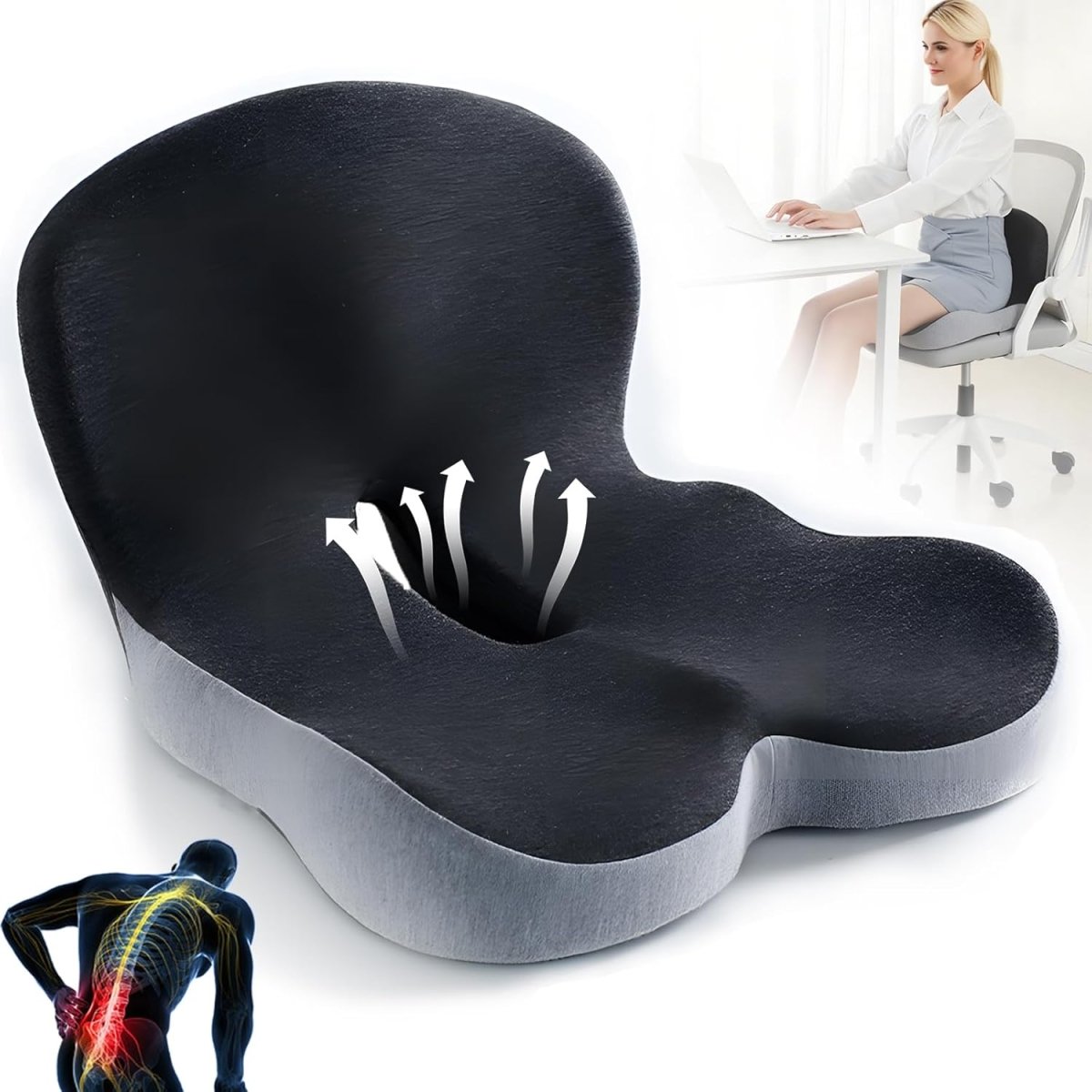 ErgoComfort Pad – Ergonomisches Memory Foam Sitzkissen für optimalen Komfort