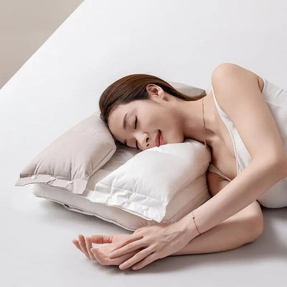 Nuvelda | Ergonomic Pillow with Removable Double Layer, Adjustable Height
