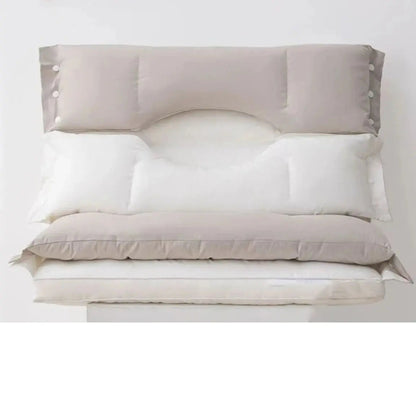 Nuvelda | Ergonomic Pillow with Removable Double Layer, Adjustable Height