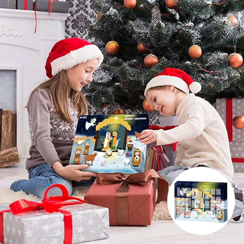 Noelino | Nativity scene advent calendar with 24 toy figures for children