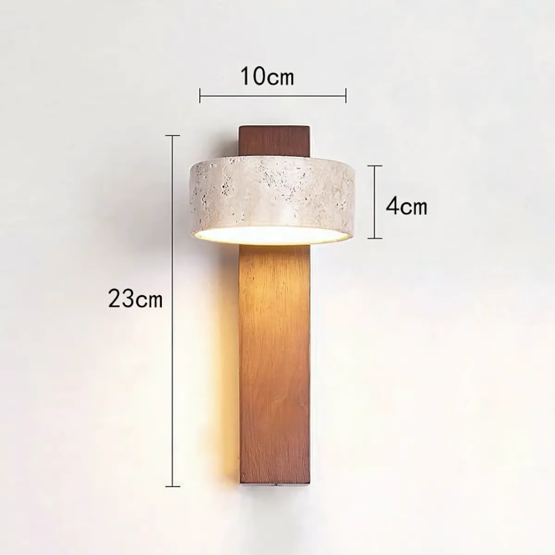 Fotis Sabi | Lampada da parete in travertino in stile Wabi-Sabi per interni