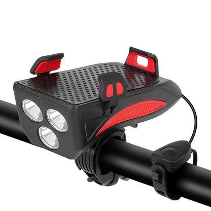 BikeBeam | Lampada per bicicletta 4 in 1 con power bank, supporto per telefono e clacson