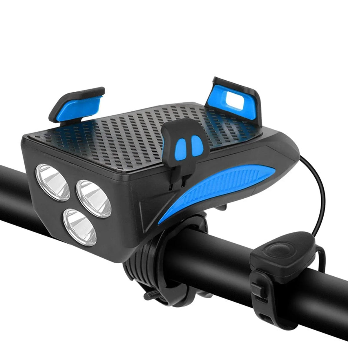 BikeBeam | Lampada per bicicletta 4 in 1 con power bank, supporto per telefono e clacson