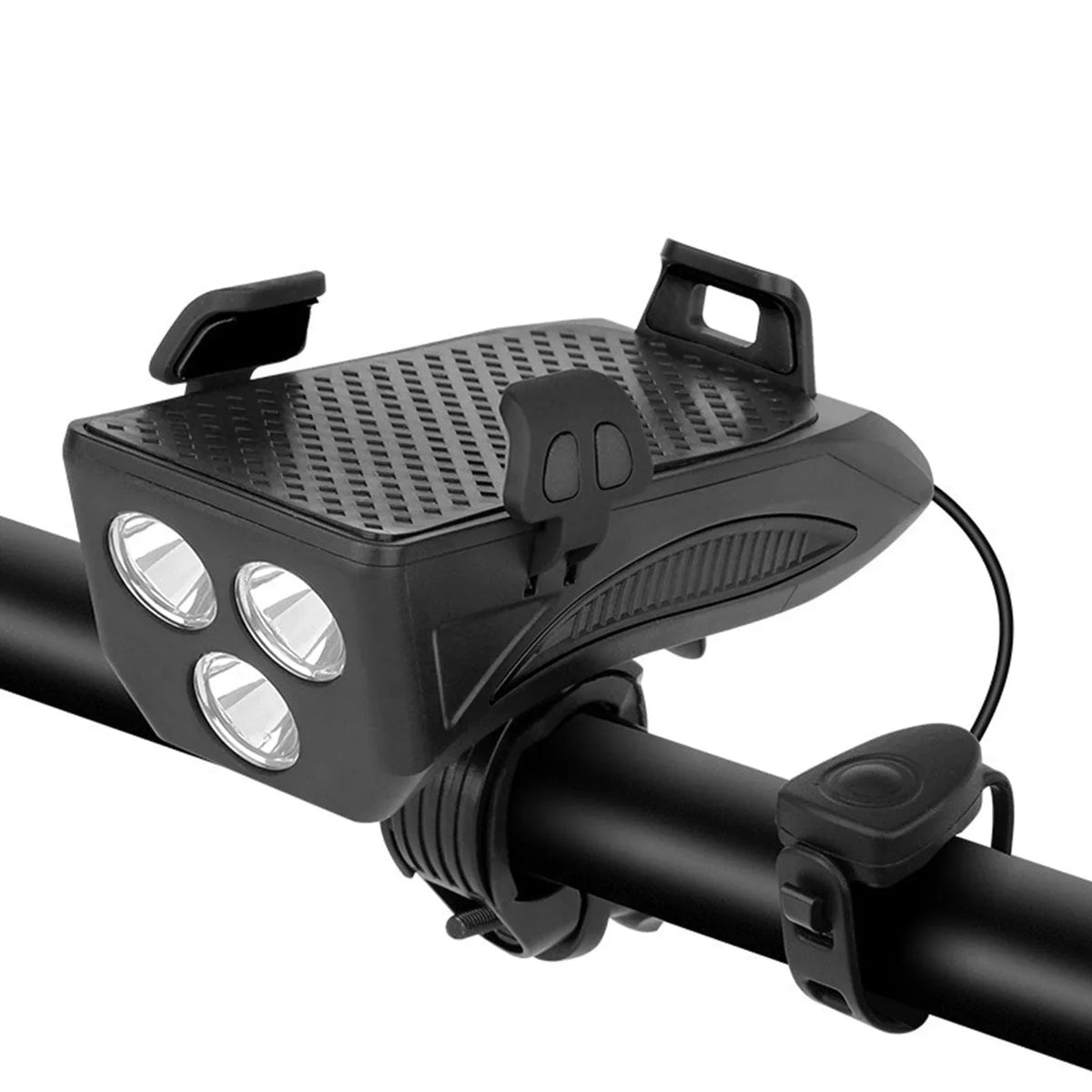 BikeBeam | Lampada per bicicletta 4 in 1 con power bank, supporto per telefono e clacson
