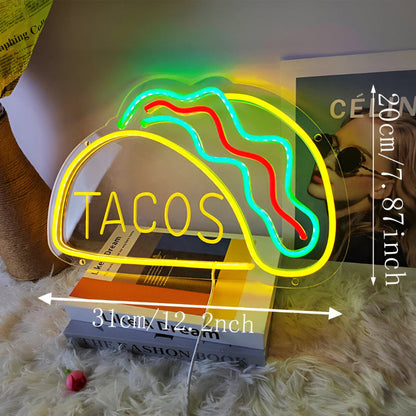 NeonBite – Insegna LED al neon colorata per fast food, ristoranti e bar domestici