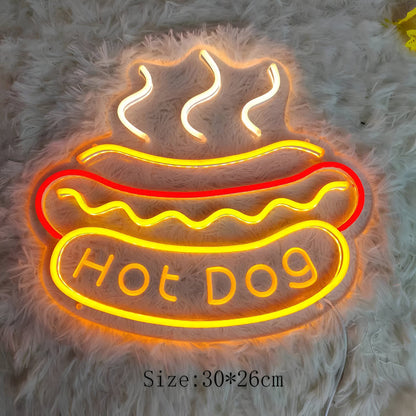 NeonBite – Insegna LED al neon colorata per fast food, ristoranti e bar domestici