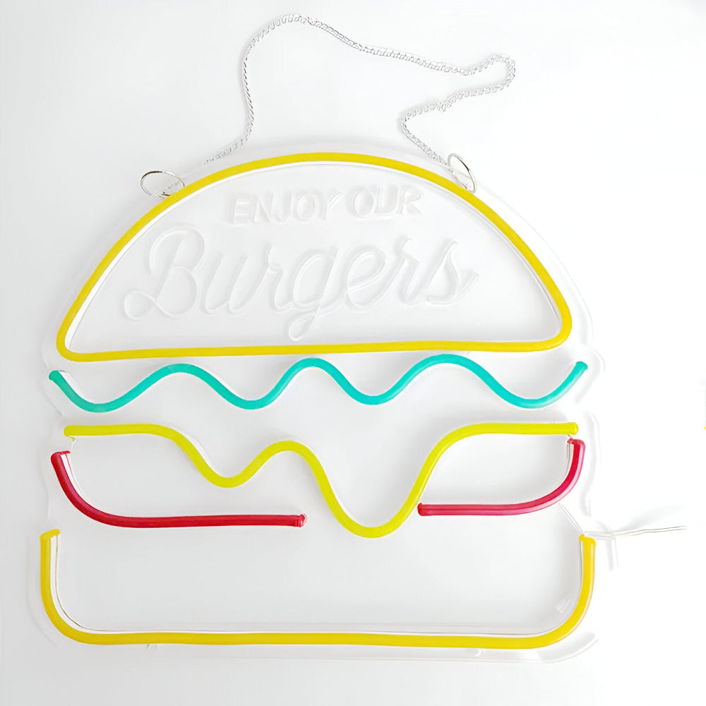 NeonBite – Insegna LED al neon colorata per fast food, ristoranti e bar domestici