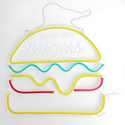 NeonBite – Insegna LED al neon colorata per fast food, ristoranti e bar domestici
