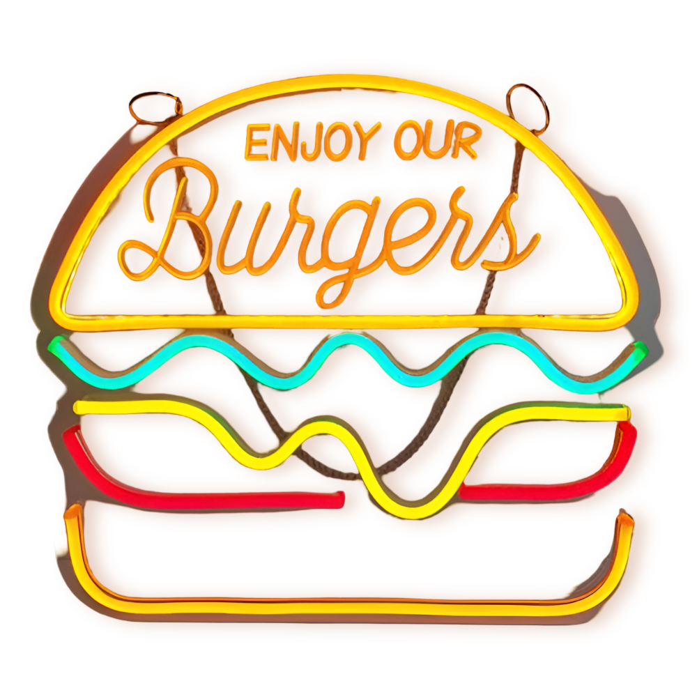 NeonBite – Insegna LED al neon colorata per fast food, ristoranti e bar domestici