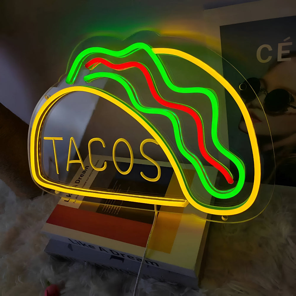 NeonBite – Insegna LED al neon colorata per fast food, ristoranti e bar domestici
