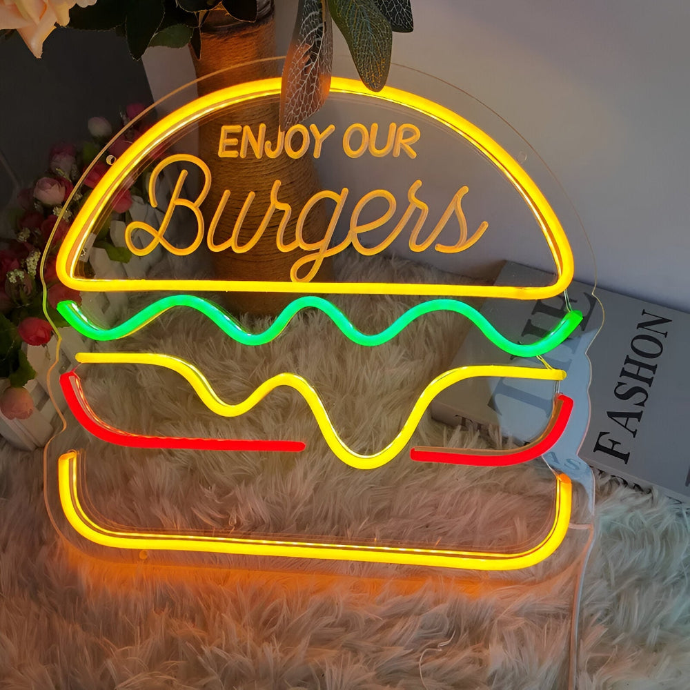 NeonBite – Insegna LED al neon colorata per fast food, ristoranti e bar domestici