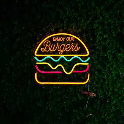 NeonBite – Insegna LED al neon colorata per fast food, ristoranti e bar domestici