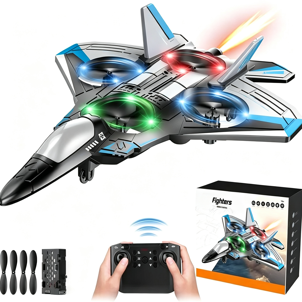Loopiro | Jet telecomandato con acrobazie a 360°, luce LED e ricarica USB