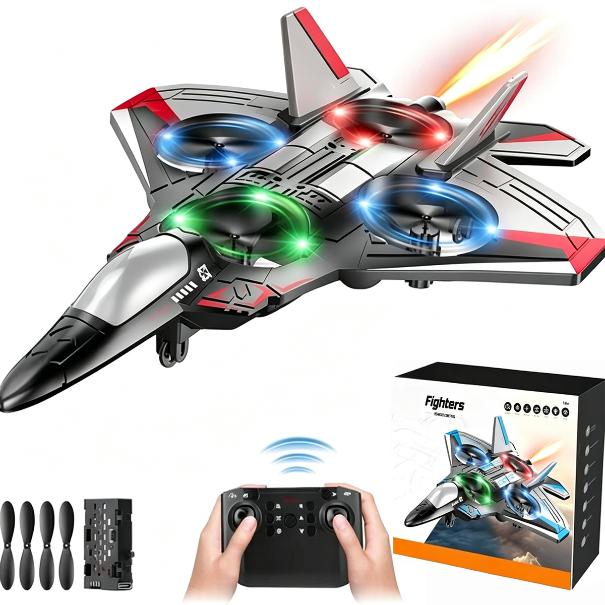 Loopiro | Jet telecomandato con acrobazie a 360°, luce LED e ricarica USB