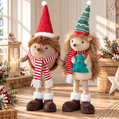 Pikkel | Erizo de peluche de pie para Navidad con patas extensibles, 45–75 cm