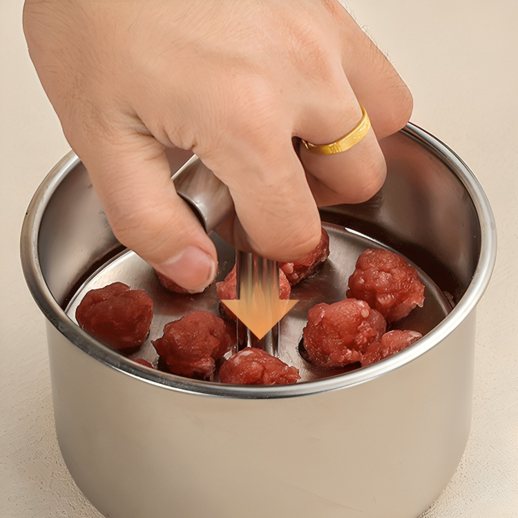 Bolleto | Molde de acero inoxidable para albóndigas con 12 cavidades, 14 × 8,5 cm