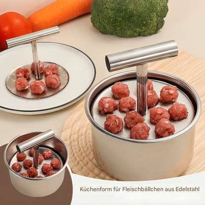 Bolleto | Molde de acero inoxidable para albóndigas con 12 cavidades, 14 × 8,5 cm
