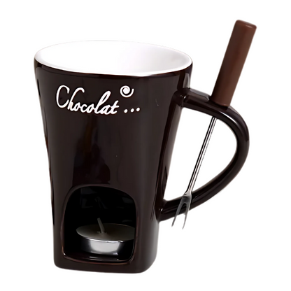 Set de fondue de chocolate de cerámica con vela de té, paquete de 2