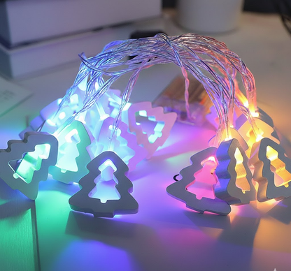 Papyra | LED Lichterkette mit Papiersternen, Herzen oder Tannenbäumen