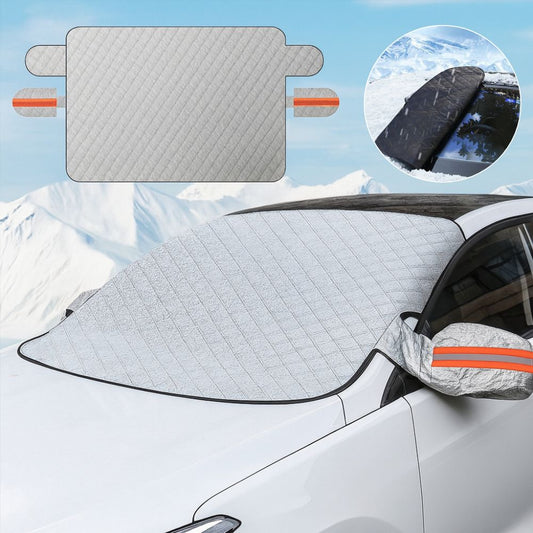 Glacivo | Frontscheibenabdeckung Winter mit Magnet und Spiegelschutz, 260 × 116 cm