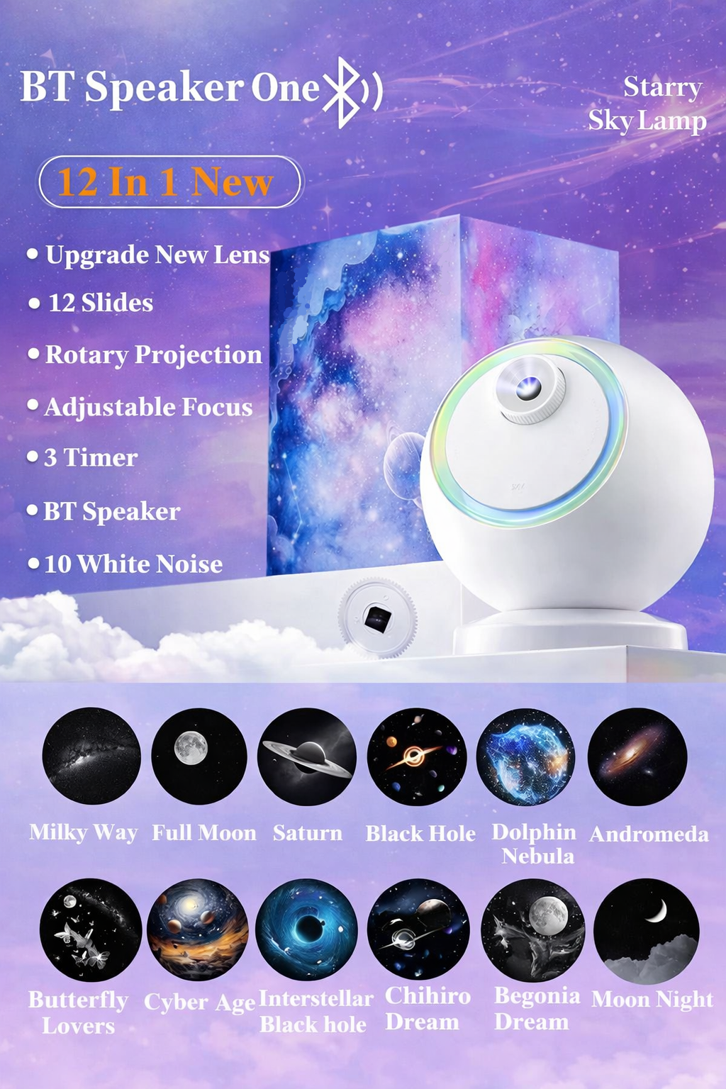 Sternivo | Sternenhimmel Projektor mit Bluetooth-Lautsprecher und Akku