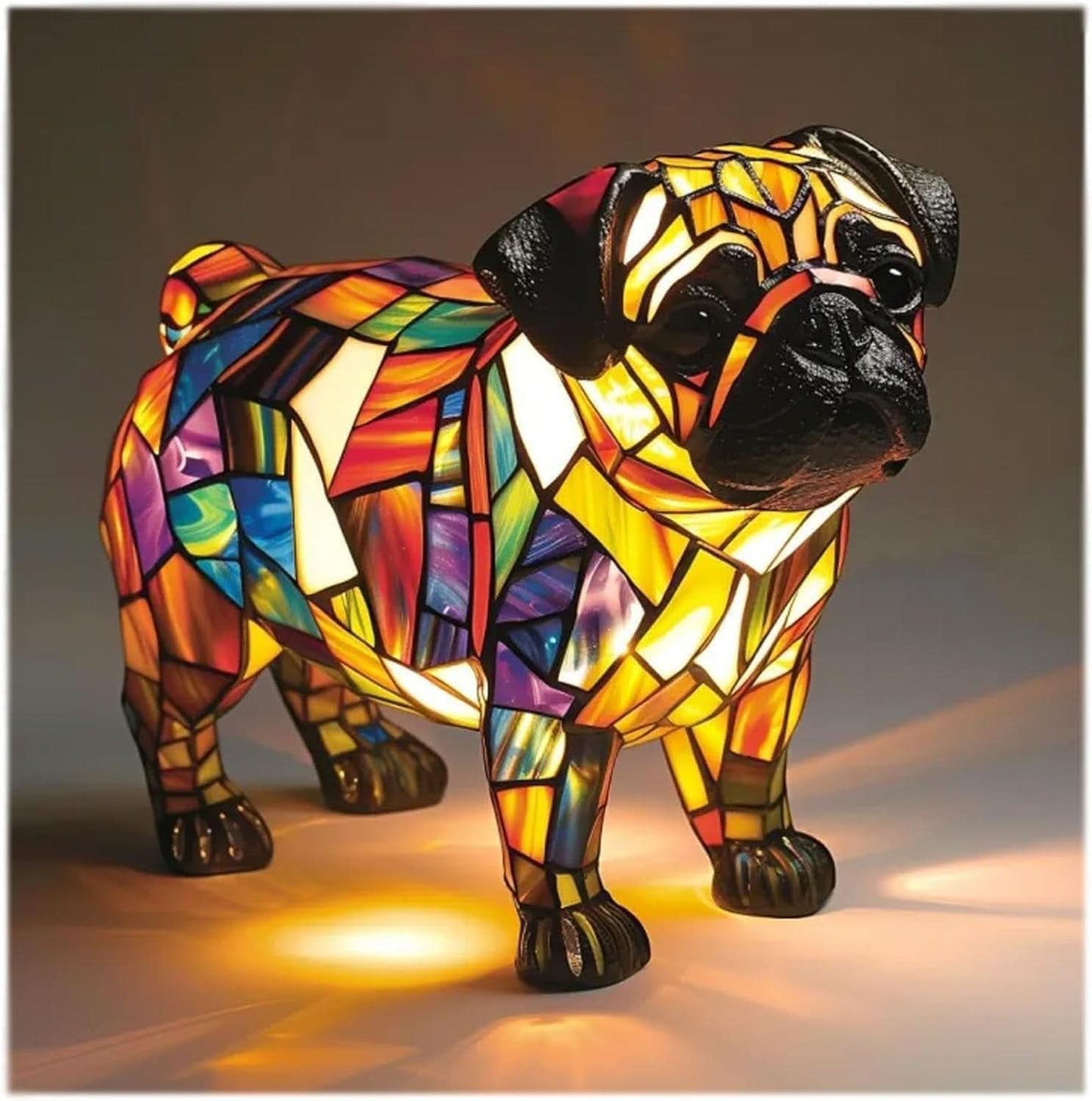 Lampada notturna LED con razze canine | Lampada da tavolo decorativa | Luce calda d'atmosfera