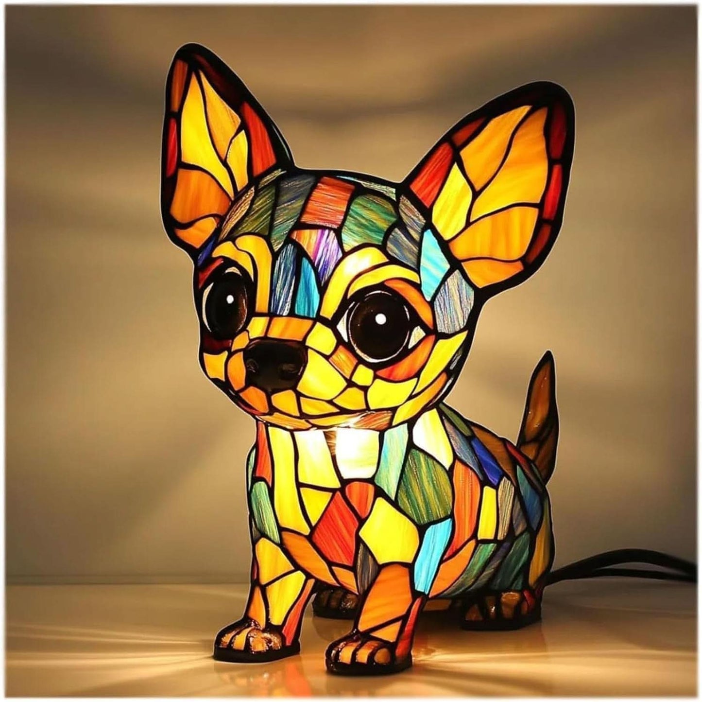 Lampada notturna LED con razze canine | Lampada da tavolo decorativa | Luce calda d'atmosfera